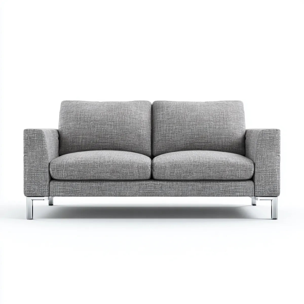 Canapé 2 places gris 160 x 85 x 82 cm en polyester rectangulaire