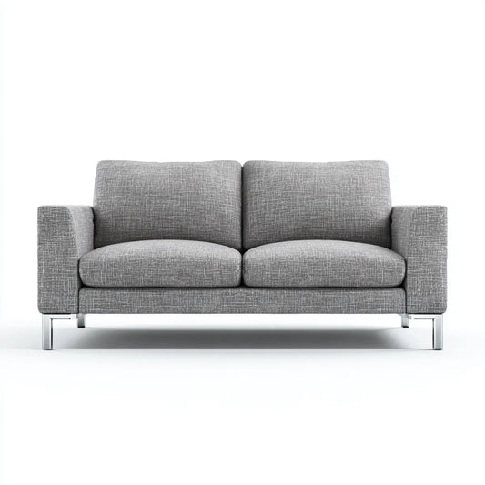 Canapé 2 places gris 160 x 85 x 82 cm en polyester rectangulaire